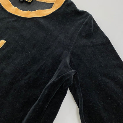 【中古品】【レディース】 FENDI フェンディ イタリア製 VELOR LS TEE ベロア ロングスリーブ Tシャツ トップス 長袖 168-260413-ya-03-izu サイズ：42 カラー：BLACK 万代Net店