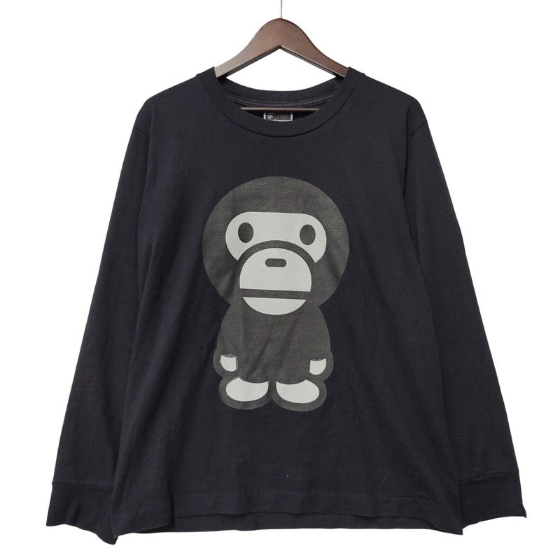 【中古品】【メンズ】 A BATHING APE アベイシングエイプ 初期タグ BABY MILO LS TEE ベイビー マイロ ロングスリーブ Tシャツ トップス 142-260411-kh-01-izu サイズ：M カラー：ブラック 万代Net店