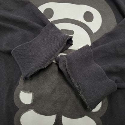 【中古品】【メンズ】 A BATHING APE アベイシングエイプ 初期タグ BABY MILO LS TEE ベイビー マイロ ロングスリーブ Tシャツ トップス 142-260411-kh-01-izu サイズ：M カラー：ブラック 万代Net店