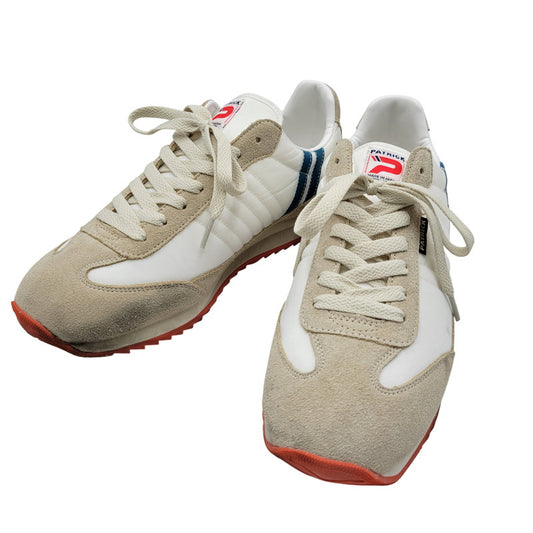 【中古品】【メンズ】 PATRICK パトリック 942500 BASEBL SNEAKERS ベースボール スニーカー 靴 182-260411-kh-07-izu サイズ：44 カラー：ベージュ×ホワイト 万代Net店