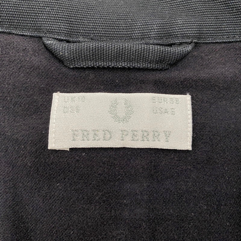 【中古品】【メンズ】 FRED PERRY フレッドペリー J8700 ZIP LONG COAT ジップ ロング コート アウター 141-260413-ya-04-izu サイズ：UK10 カラー：BLACK 万代Net店