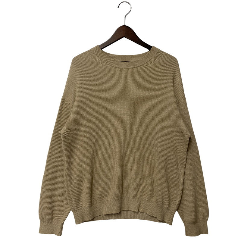 【中古品】【メンズ】 AURALEE オーラリー A21SP02CA FLAT YARN RIB KNIT PO フラット ヤーン リブ ニット プルオーバー トップス 140-260412-kh-08-izu サイズ：3 カラー：ベージュ 万代Net店