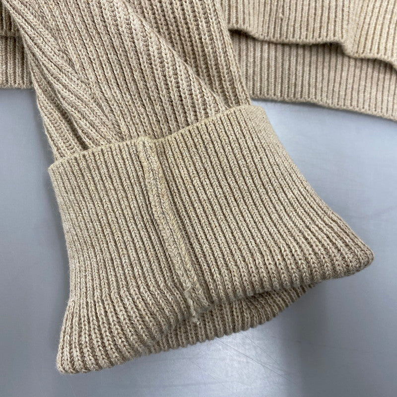 【中古品】【メンズ】 AURALEE オーラリー A21SP02CA FLAT YARN RIB KNIT PO フラット ヤーン リブ ニット プルオーバー トップス 140-260412-kh-08-izu サイズ：3 カラー：ベージュ 万代Net店