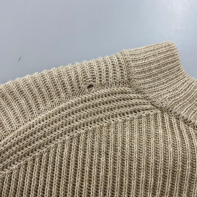 【中古品】【メンズ】 AURALEE オーラリー A21SP02CA FLAT YARN RIB KNIT PO フラット ヤーン リブ ニット プルオーバー トップス 140-260412-kh-08-izu サイズ：3 カラー：ベージュ 万代Net店