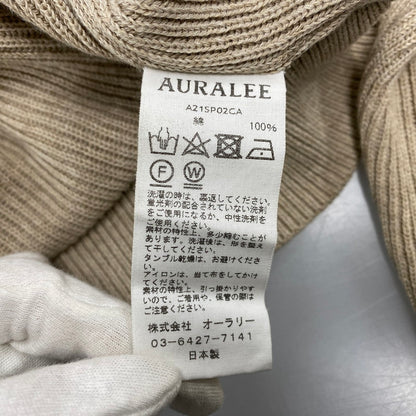 【中古品】【メンズ】 AURALEE オーラリー A21SP02CA FLAT YARN RIB KNIT PO フラット ヤーン リブ ニット プルオーバー トップス 140-260412-kh-08-izu サイズ：3 カラー：ベージュ 万代Net店