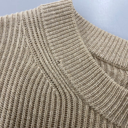 【中古品】【メンズ】 AURALEE オーラリー A21SP02CA FLAT YARN RIB KNIT PO フラット ヤーン リブ ニット プルオーバー トップス 140-260412-kh-08-izu サイズ：3 カラー：ベージュ 万代Net店