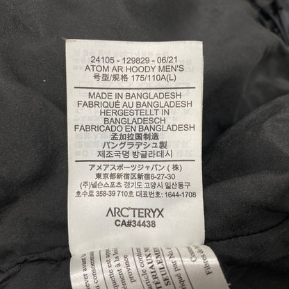 【中古品】【メンズ】 ARC'TERYX アークテリクス 24105-129829 ATOM AR HOODY アトム フーディ ジャケット アウター 144-260414-kh-06-izu サイズ：L カラー：ブラック 万代Net店