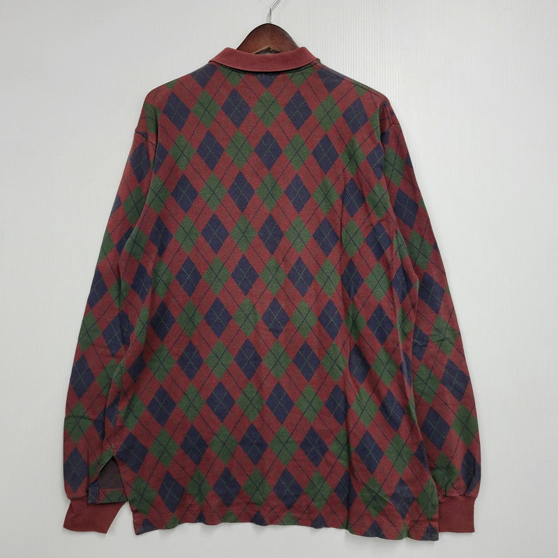 【現状渡し品】【メンズ】 Polo by Ralph Lauren ポロバイラルフローレン ARGYLE POLO LS SHIRT アーガイル ポロ ロングスリーブ シャツ USA製 長袖 トップス 146-260412-as-03-izu サイズ：M カラー：マルチカラー 万代Net店