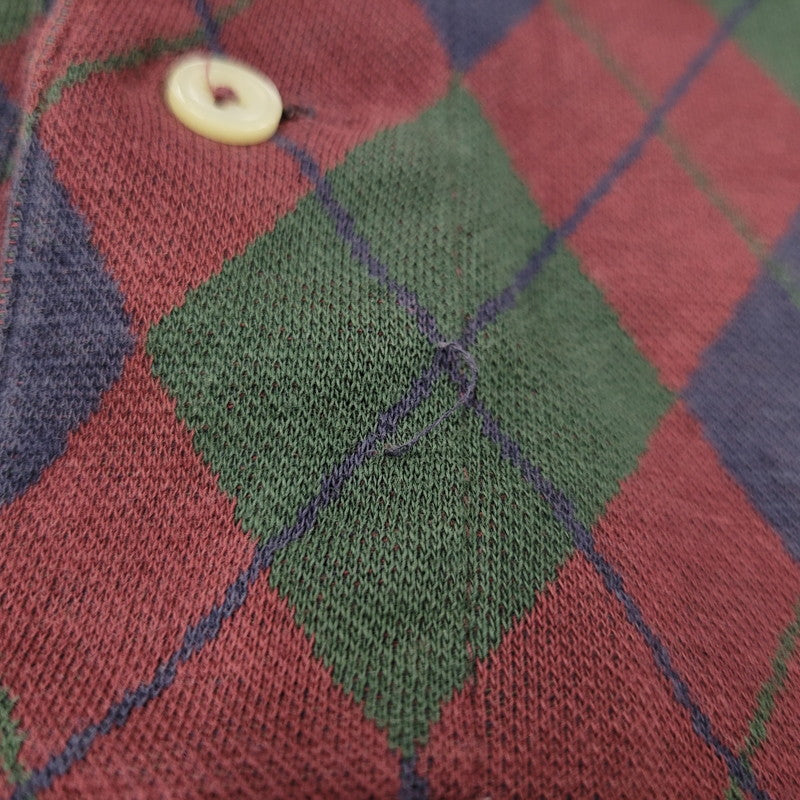 【現状渡し品】【メンズ】 Polo by Ralph Lauren ポロバイラルフローレン ARGYLE POLO LS SHIRT アーガイル ポロ ロングスリーブ シャツ USA製 長袖 トップス 146-260412-as-03-izu サイズ：M カラー：マルチカラー 万代Net店