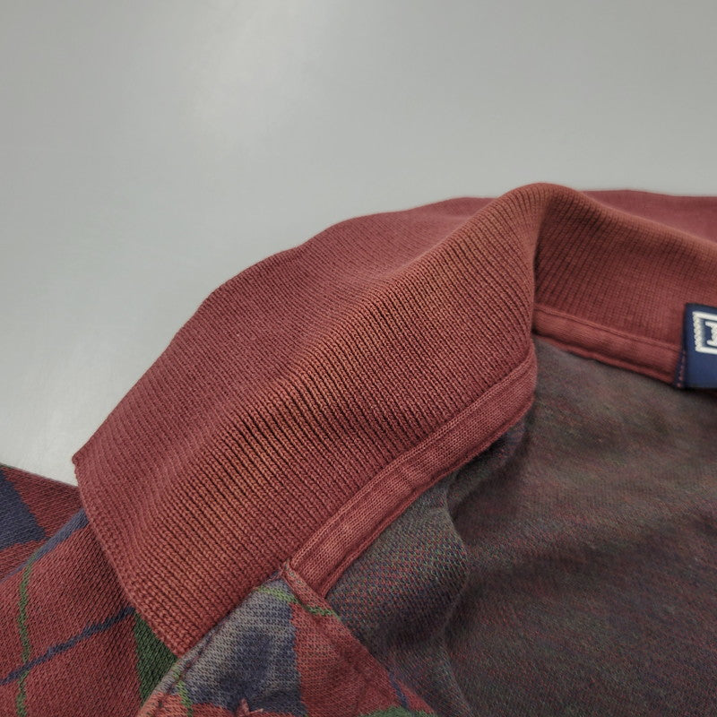 【現状渡し品】【メンズ】 Polo by Ralph Lauren ポロバイラルフローレン ARGYLE POLO LS SHIRT アーガイル ポロ ロングスリーブ シャツ USA製 長袖 トップス 146-260412-as-03-izu サイズ：M カラー：マルチカラー 万代Net店