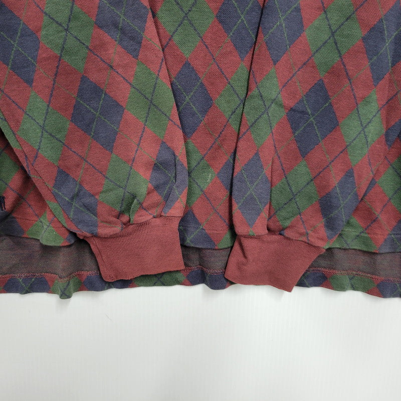 【現状渡し品】【メンズ】 Polo by Ralph Lauren ポロバイラルフローレン ARGYLE POLO LS SHIRT アーガイル ポロ ロングスリーブ シャツ USA製 長袖 トップス 146-260412-as-03-izu サイズ：M カラー：マルチカラー 万代Net店