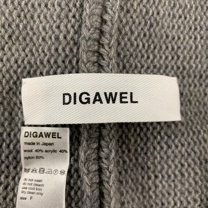 【中古品】【メンズ】 DIGAWEL ディガウェル WOOL DRAPE KNIT CARDIGA ウール ドレープ ニット カーディガン 140-260712-as-06-izu サイズ：F カラー：グレー 万代Net店