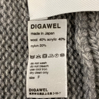 【中古品】【メンズ】 DIGAWEL ディガウェル WOOL DRAPE KNIT CARDIGA ウール ドレープ ニット カーディガン 140-260712-as-06-izu サイズ：F カラー：グレー 万代Net店
