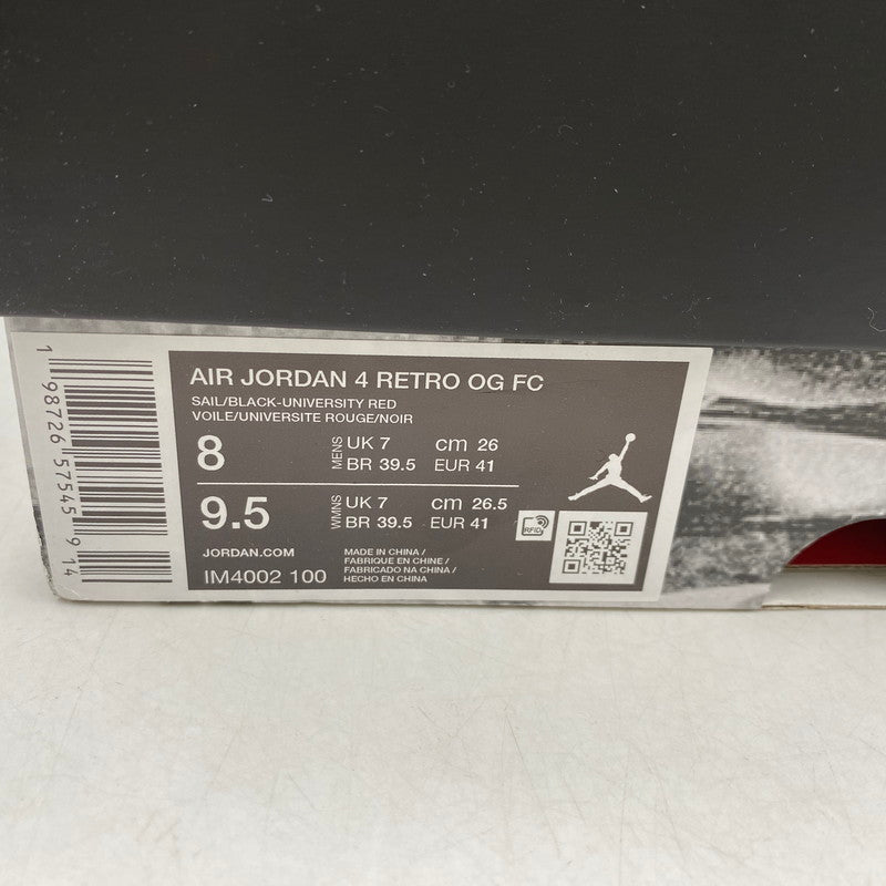【中古美品】【メンズ/レディース】 NIKE ナイキ IM4002-100 AIR JORDAN 4 エアジョーダン フォー スニーカー シューズ 靴 160-260413-cs-12-izu サイズ：26.0cm カラー：SAIL/BLACK-UNIVERSITY RED 万代Net店