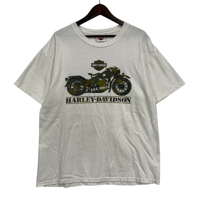 【中古品】【メンズ】 HARLEY DAVIDSON ハーレーダビッドソン c2006 ALABAMA SS TEE ショートスリーブ Tシャツ 半袖 トップス 146-260607-as-30-izu サイズ：L カラー：ホワイト 万代Net店