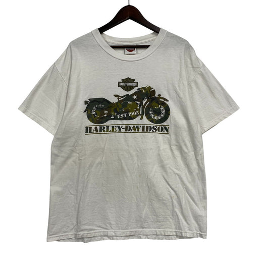 【中古品】【メンズ】 HARLEY DAVIDSON ハーレーダビッドソン c2006 ALABAMA SS TEE ショートスリーブ Tシャツ 半袖 トップス 146-260607-as-30-izu サイズ：L カラー：ホワイト 万代Net店