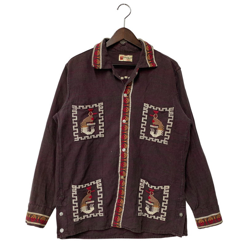 【中古品】【メンズ】 MAYAN MODERN GUATEMALA SHIRT ガテマラ シャツ トップス 146-260414-kh-01-izu カラー：バーガンディー系 万代Net店