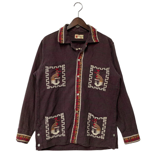 【中古品】【メンズ】 MAYAN MODERN GUATEMALA SHIRT ガテマラ シャツ トップス 146-260414-kh-01-izu カラー：バーガンディー系 万代Net店