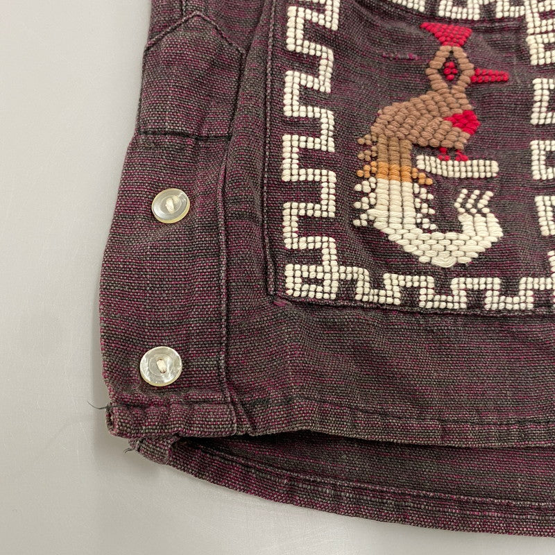【中古品】【メンズ】 MAYAN MODERN GUATEMALA SHIRT ガテマラ シャツ トップス 146-260414-kh-01-izu カラー：バーガンディー系 万代Net店