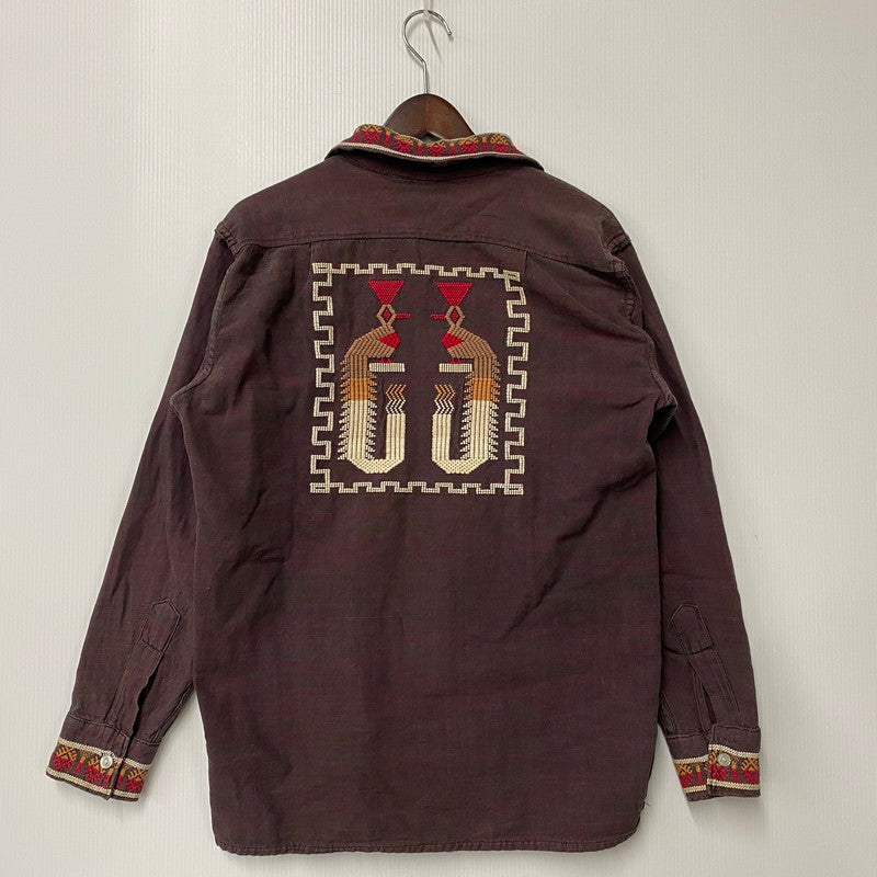 【中古品】【メンズ】 MAYAN MODERN GUATEMALA SHIRT ガテマラ シャツ トップス 146-260414-kh-01-izu カラー：バーガンディー系 万代Net店