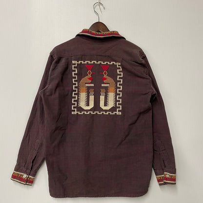 【中古品】【メンズ】 MAYAN MODERN GUATEMALA SHIRT ガテマラ シャツ トップス 146-260414-kh-01-izu カラー：バーガンディー系 万代Net店