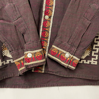 【中古品】【メンズ】 MAYAN MODERN GUATEMALA SHIRT ガテマラ シャツ トップス 146-260414-kh-01-izu カラー：バーガンディー系 万代Net店