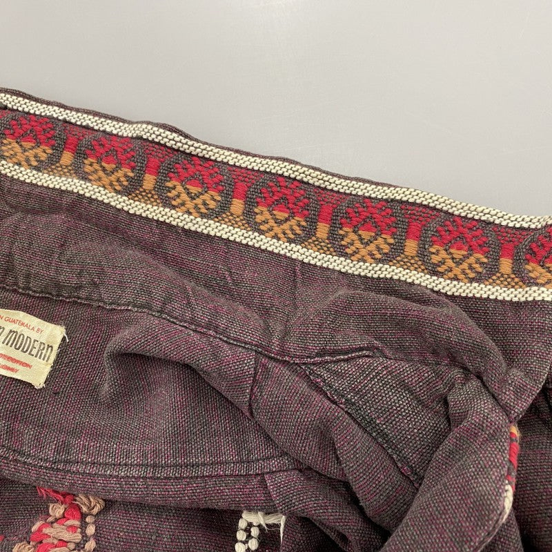 【中古品】【メンズ】 MAYAN MODERN GUATEMALA SHIRT ガテマラ シャツ トップス 146-260414-kh-01-izu カラー：バーガンディー系 万代Net店