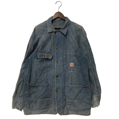 【中古品】【メンズ】 PENNY'S ペニーズ PAY DAY HICKORY STRIPE COVERALL ペイデイ ヒッコリー ストライプ カバーオール アウター 146-260414-kh-08-izu カラー：ネイビー 万代Net店