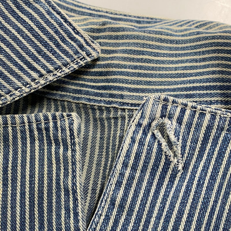 【中古品】【メンズ】 PENNY'S ペニーズ PAY DAY HICKORY STRIPE COVERALL ペイデイ ヒッコリー ストライプ カバーオール アウター 146-260414-kh-08-izu カラー：ネイビー 万代Net店