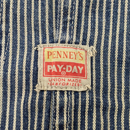 【中古品】【メンズ】 PENNY'S ペニーズ PAY DAY HICKORY STRIPE COVERALL ペイデイ ヒッコリー ストライプ カバーオール アウター 146-260414-kh-08-izu カラー：ネイビー 万代Net店