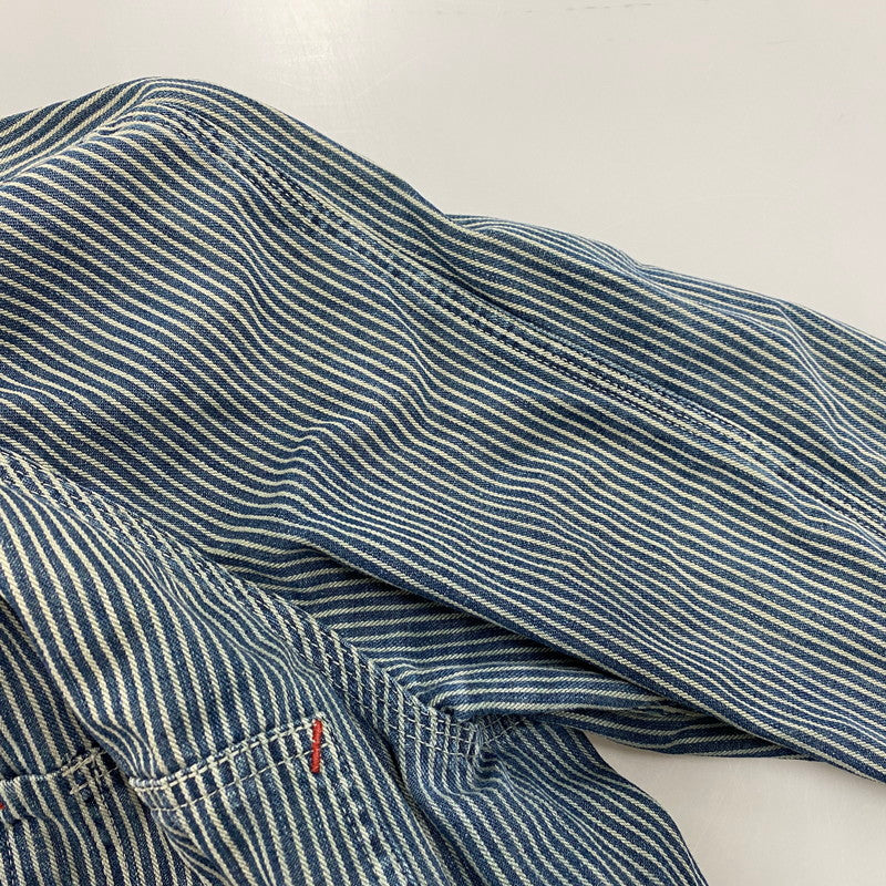 【中古品】【メンズ】 PENNY'S ペニーズ PAY DAY HICKORY STRIPE COVERALL ペイデイ ヒッコリー ストライプ カバーオール アウター 146-260414-kh-08-izu カラー：ネイビー 万代Net店