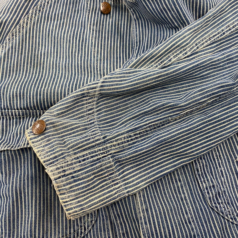 【中古品】【メンズ】 PENNY'S ペニーズ PAY DAY HICKORY STRIPE COVERALL ペイデイ ヒッコリー ストライプ カバーオール アウター 146-260414-kh-08-izu カラー：ネイビー 万代Net店