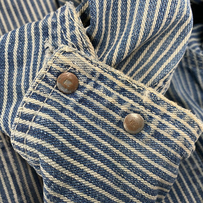 【中古品】【メンズ】 PENNY'S ペニーズ PAY DAY HICKORY STRIPE COVERALL ペイデイ ヒッコリー ストライプ カバーオール アウター 146-260414-kh-08-izu カラー：ネイビー 万代Net店