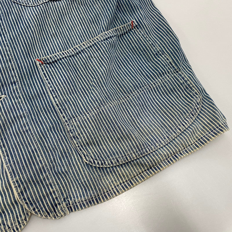【中古品】【メンズ】 PENNY'S ペニーズ PAY DAY HICKORY STRIPE COVERALL ペイデイ ヒッコリー ストライプ カバーオール アウター 146-260414-kh-08-izu カラー：ネイビー 万代Net店
