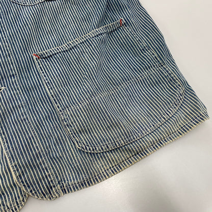【中古品】【メンズ】 PENNY'S ペニーズ PAY DAY HICKORY STRIPE COVERALL ペイデイ ヒッコリー ストライプ カバーオール アウター 146-260414-kh-08-izu カラー：ネイビー 万代Net店