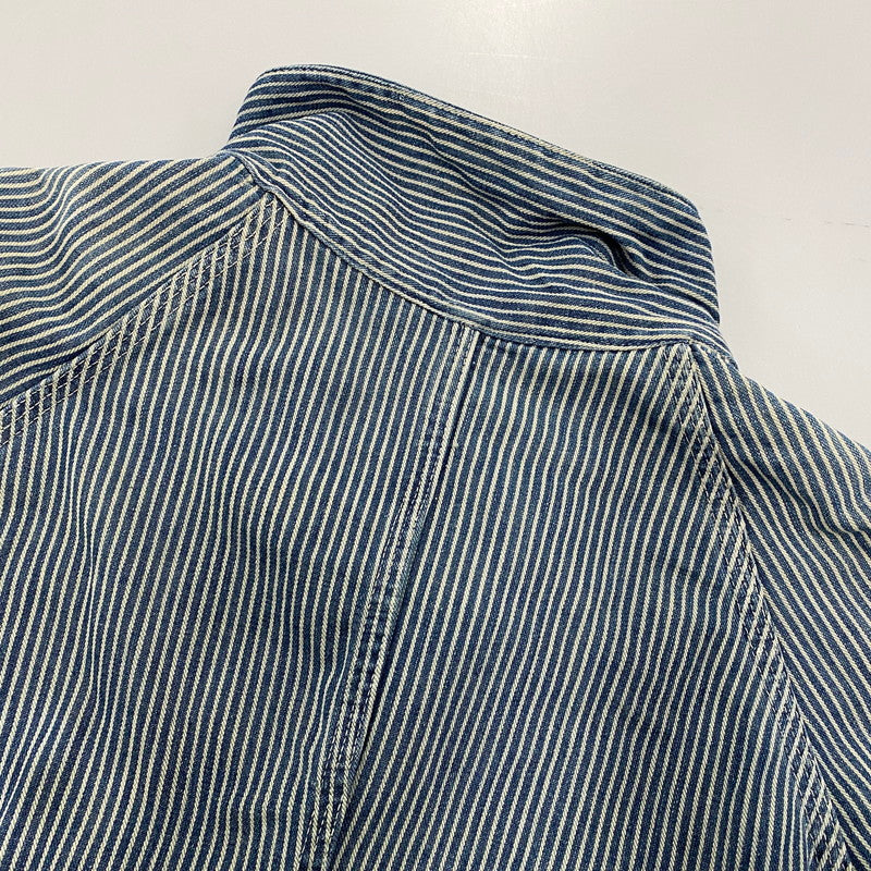 【中古品】【メンズ】 PENNY'S ペニーズ PAY DAY HICKORY STRIPE COVERALL ペイデイ ヒッコリー ストライプ カバーオール アウター 146-260414-kh-08-izu カラー：ネイビー 万代Net店
