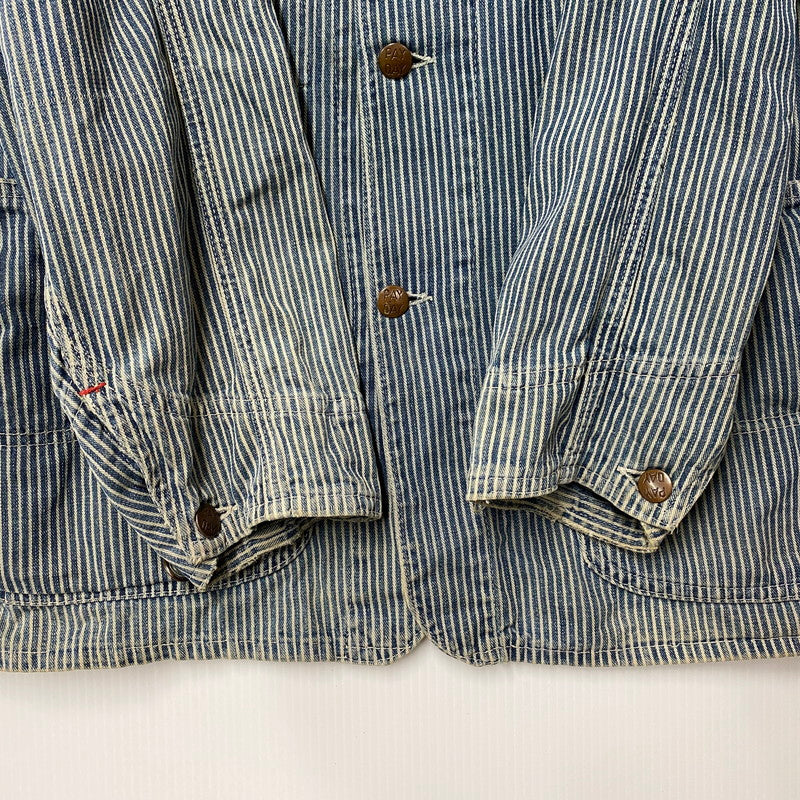 【中古品】【メンズ】 PENNY'S ペニーズ PAY DAY HICKORY STRIPE COVERALL ペイデイ ヒッコリー ストライプ カバーオール アウター 146-260414-kh-08-izu カラー：ネイビー 万代Net店