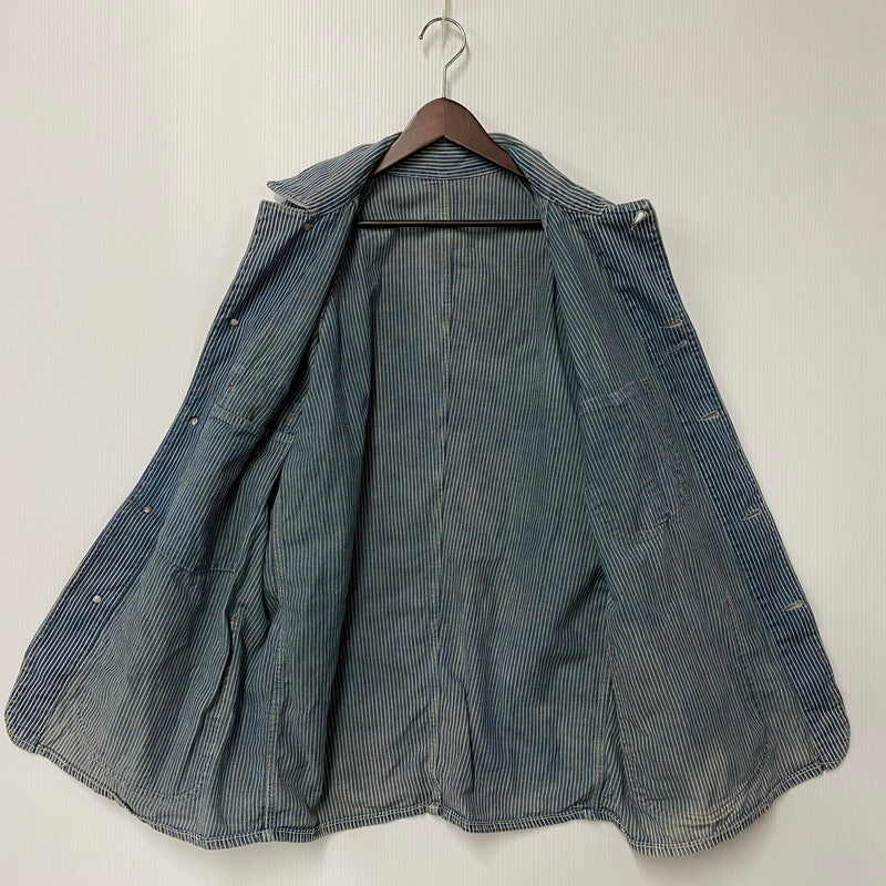 【中古品】【メンズ】 PENNY'S ペニーズ PAY DAY HICKORY STRIPE COVERALL ペイデイ ヒッコリー ストライプ カバーオール アウター 146-260414-kh-08-izu カラー：ネイビー 万代Net店