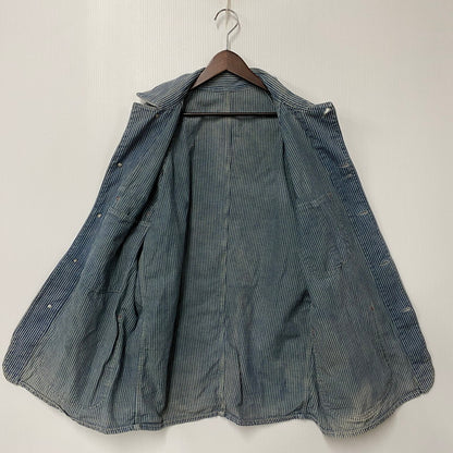【中古品】【メンズ】 PENNY'S ペニーズ PAY DAY HICKORY STRIPE COVERALL ペイデイ ヒッコリー ストライプ カバーオール アウター 146-260414-kh-08-izu カラー：ネイビー 万代Net店