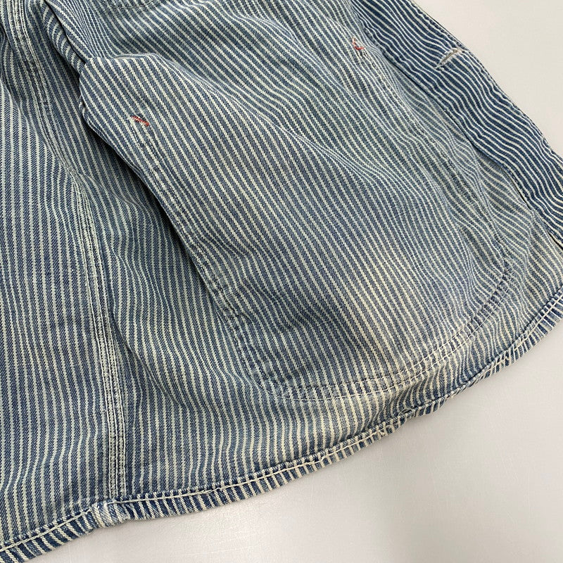 【中古品】【メンズ】 PENNY'S ペニーズ PAY DAY HICKORY STRIPE COVERALL ペイデイ ヒッコリー ストライプ カバーオール アウター 146-260414-kh-08-izu カラー：ネイビー 万代Net店