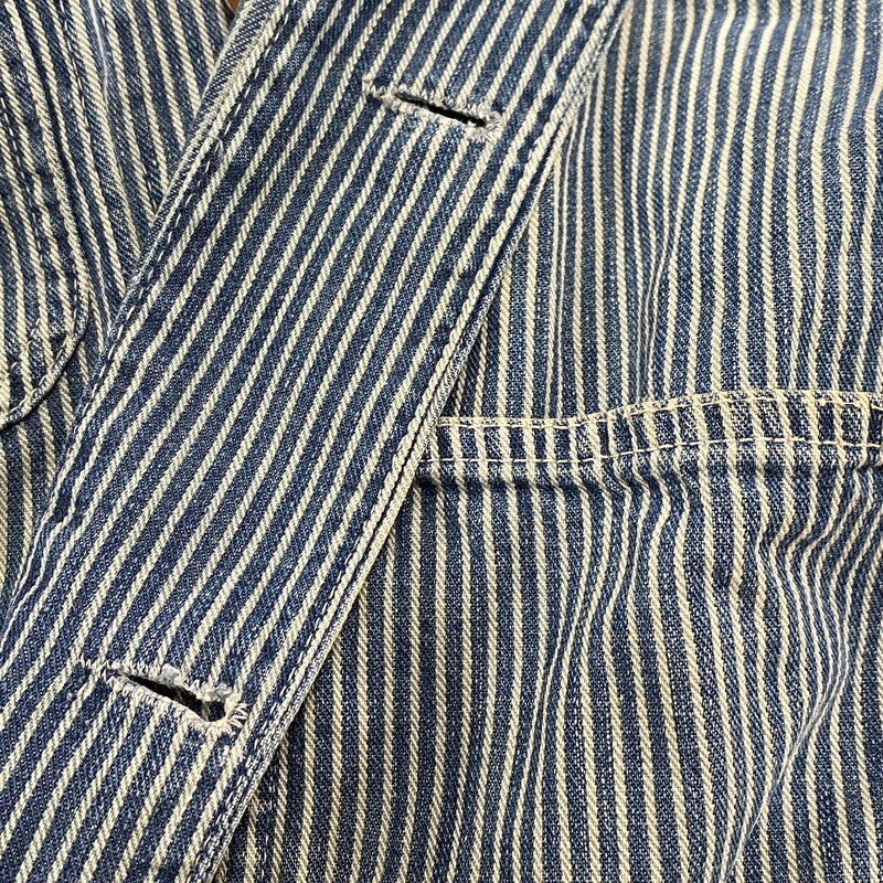 【中古品】【メンズ】 PENNY'S ペニーズ PAY DAY HICKORY STRIPE COVERALL ペイデイ ヒッコリー ストライプ カバーオール アウター 146-260414-kh-08-izu カラー：ネイビー 万代Net店