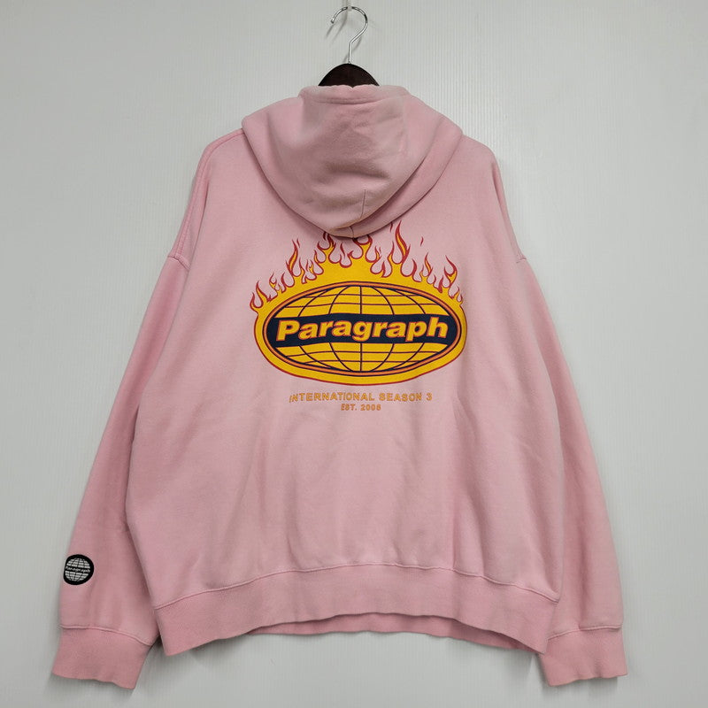 【中古品】【メンズ】 PARAGRAPH パラグラフ FIRE LOGO HOODIE ファイアー ロゴ フーディー トップス 長袖 142-260606-ya-12-izu サイズ：下記参照 カラー：ピンク 万代Net店
