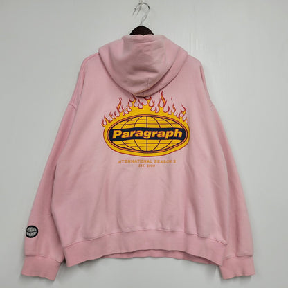 【中古品】【メンズ】 PARAGRAPH パラグラフ FIRE LOGO HOODIE ファイアー ロゴ フーディー トップス 長袖 142-260606-ya-12-izu サイズ：下記参照 カラー：ピンク 万代Net店