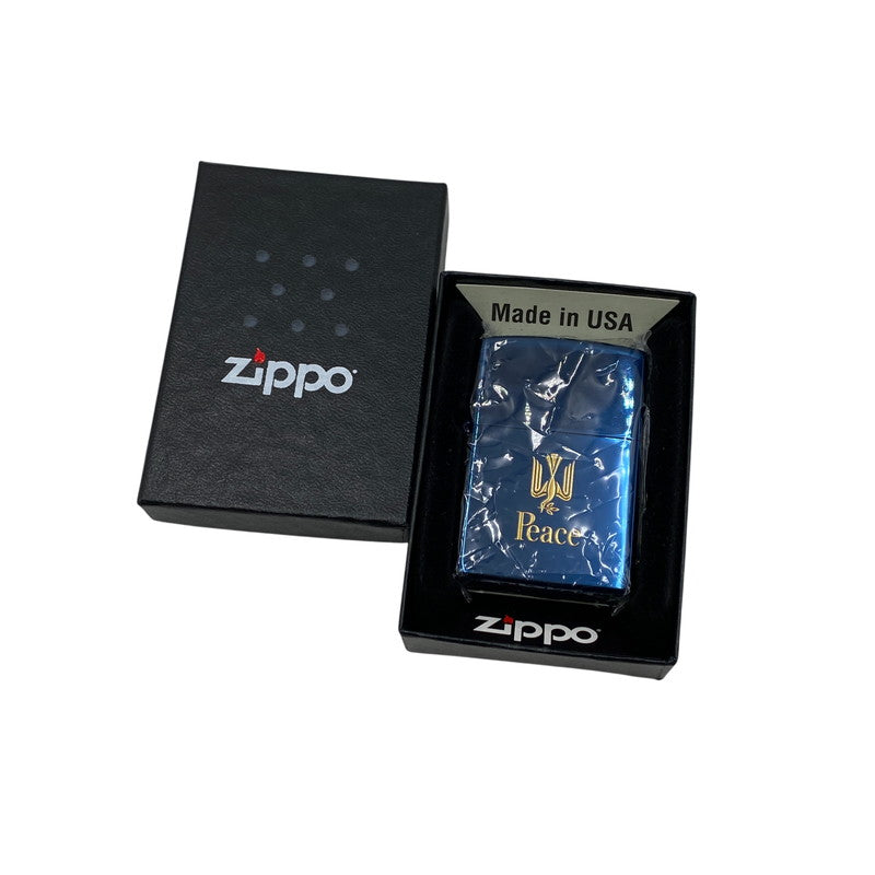 【中古美品】【メンズ/レディース】 ZIPPO ジッポ PEACE ピース 75TH ANNIVERSARY 75周年 アニバーサリー 20年製造 ライター 喫煙具 206-260413-ya-07-izu カラー：ネイビー 万代Net店