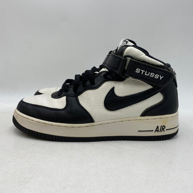【中古品】【メンズ】 NIKE ナイキ × STUSSY ステューシー DJ7840-002 AIR FORCE エアフォース 1 MID ミッド スニーカー シューズ 靴 160-260413-ya-13-izu サイズ：27.5cm カラー：BLACK/BLAK-WHITE 万代Net店