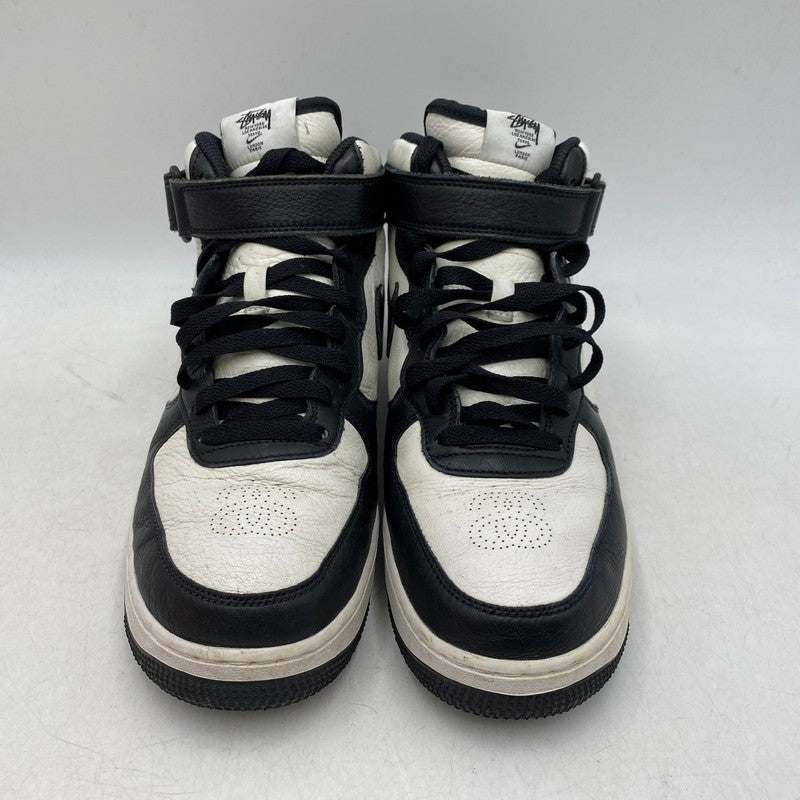 【中古品】【メンズ】 NIKE ナイキ × STUSSY ステューシー DJ7840-002 AIR FORCE エアフォース 1 MID ミッド スニーカー シューズ 靴 160-260413-ya-13-izu サイズ：27.5cm カラー：BLACK/BLAK-WHITE 万代Net店