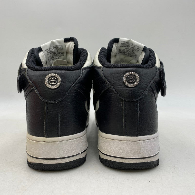 【中古品】【メンズ】 NIKE ナイキ × STUSSY ステューシー DJ7840-002 AIR FORCE エアフォース 1 MID ミッド スニーカー シューズ 靴 160-260413-ya-13-izu サイズ：27.5cm カラー：BLACK/BLAK-WHITE 万代Net店