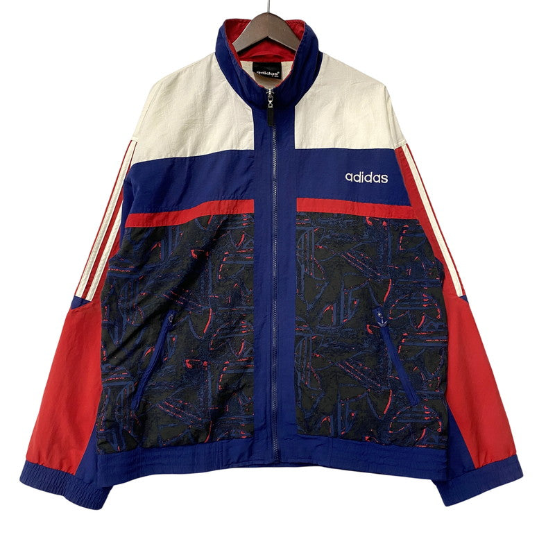 【中古品】【メンズ】 OLD ADIDAS オールド アディダス 万国旗タグ SIDE LINE ZIPUP NYLON JACKET サイド ライン ジップアップ ナイロン ジャケット アウター 146-260417-kh-09-izu サイズ：F 180 カラー：マルチ 万代Net店