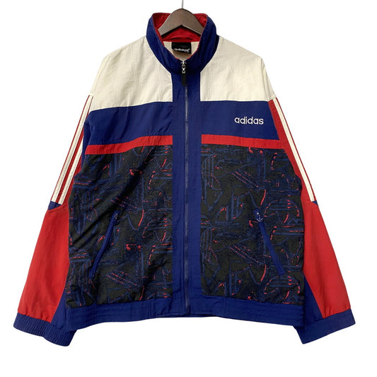 【中古品】【メンズ】 OLD ADIDAS オールド アディダス 万国旗タグ SIDE LINE ZIPUP NYLON JACKET サイド ライン ジップアップ ナイロン ジャケット アウター 146-260417-kh-09-izu サイズ：F 180 カラー：マルチ 万代Net店