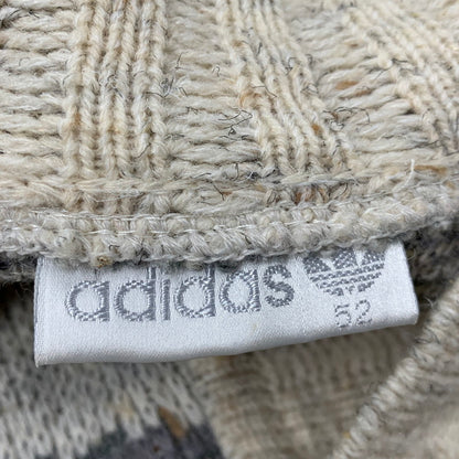 【中古品】【メンズ】 OLD ADIDAS オールド アディダス 90S 万国旗タグ 幾何学模様 SHAWL COLLAR KNIT ショール カラー ニット トップス 長袖 146-260731-cs-22-izu サイズ：52 カラー：ベージュ×グレー 万代Net店